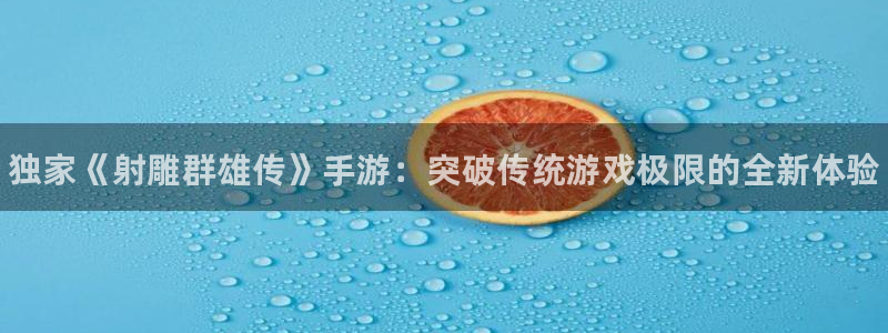 优贝娱乐是什么：独家《射雕群雄传》手游：突破传统游戏极限的全